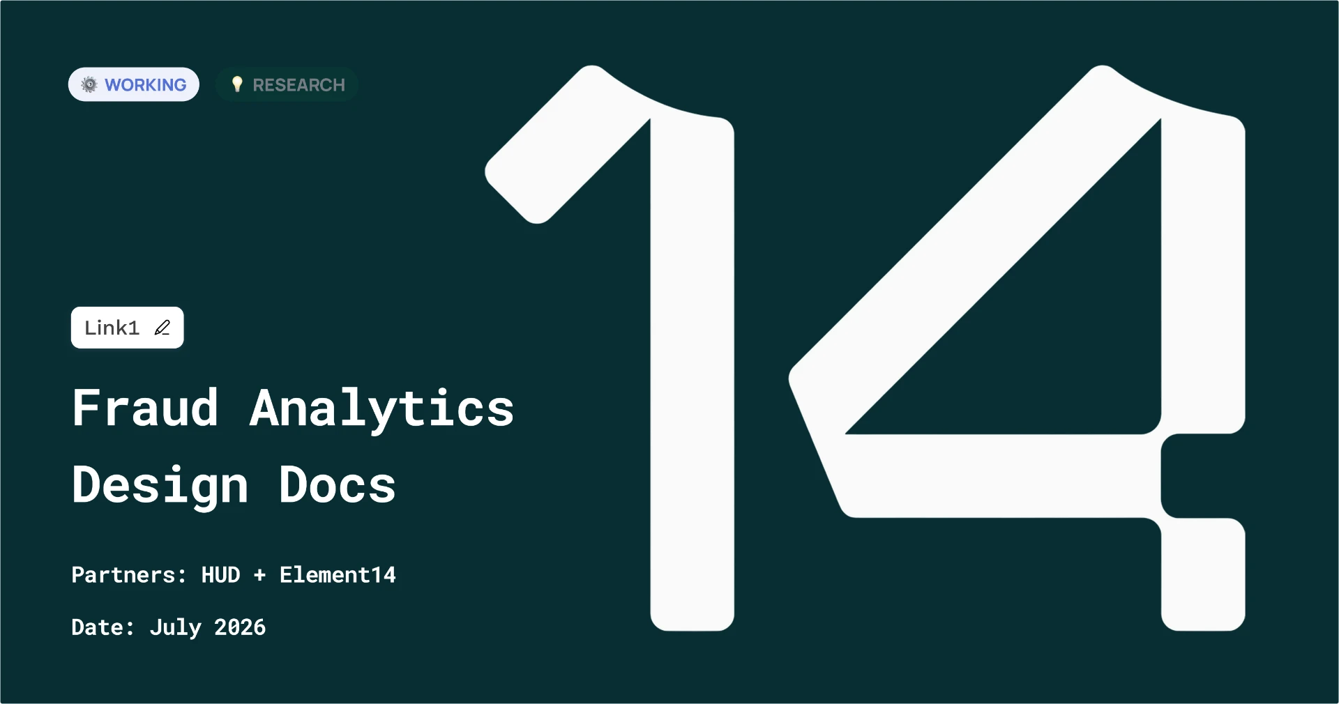 Fraud Analytics design documentation cover — version 1