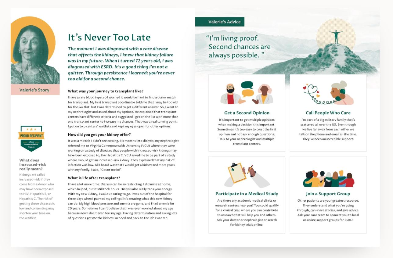 It's Never Too Late patient story and practical transplant advice booklet