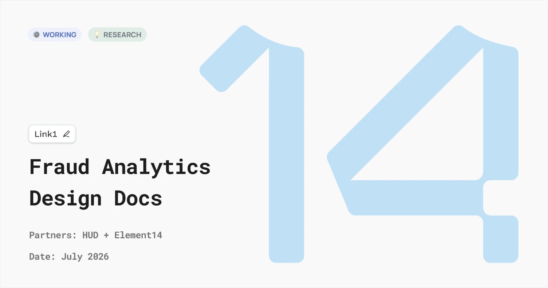 Fraud Analytics design documentation cover — version 2